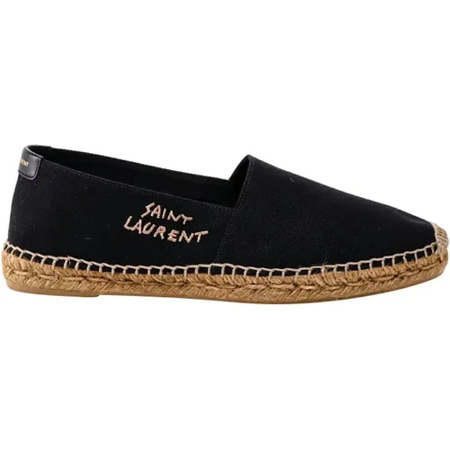 Leder Espadrilles mit Logo-Druck , Herren, Größe: 43 EU - Saint Laurent - Modalova