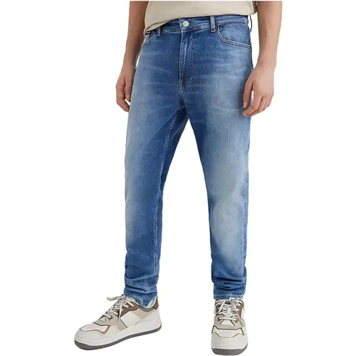 Slim-Fit Blaue Jeans , Herren, Größe: W38 L32 - Tommy Jeans - Modalova