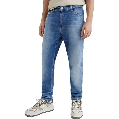 Slim-Fit Blaue Jeans , Herren, Größe: W33 L32 - Tommy Jeans - Modalova