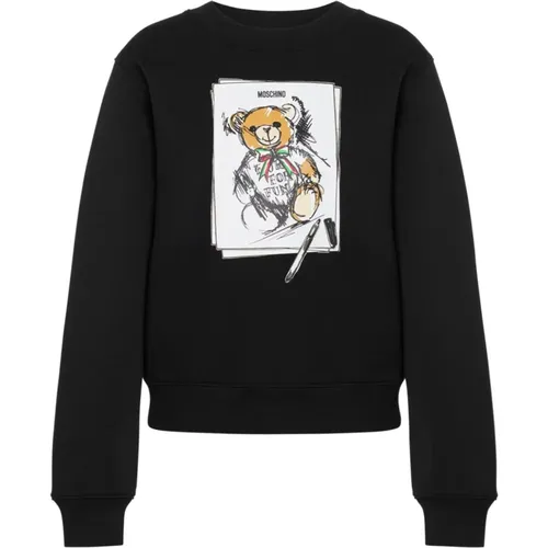 Signature Teddy Bear Crew Neck Sweater , female, Sizes: S, XS - Moschino - Modalova