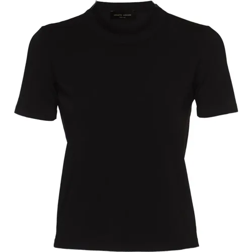 Schwarze T-shirts und Polos Kollektion , Damen, Größe: M - Roberto Collina - Modalova