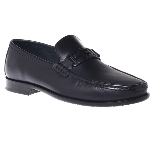 Loafers in dark leather , Herren, Größe: 41 EU - Baldinini - Modalova