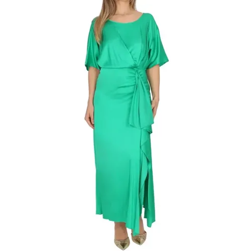 Elegantes Langes Kleid mit Seitendrapiere , Damen, Größe: S - Liu Jo - Modalova