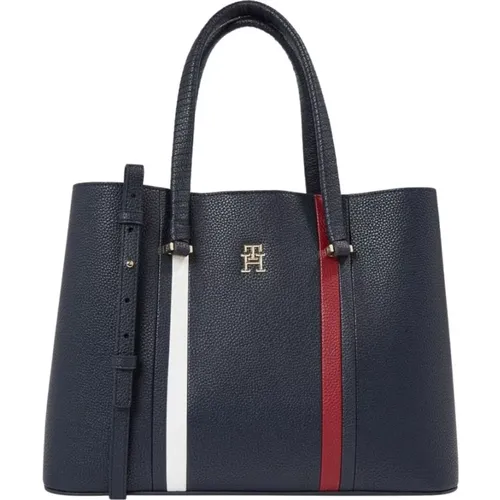 Emblem Satchel Handbag , female, Sizes: ONE SIZE - Tommy Hilfiger - Modalova