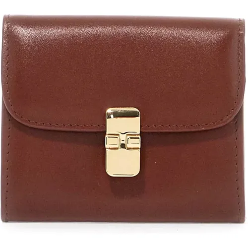 Grace Leather Wallet , female, Sizes: ONE SIZE - A.p.c. - Modalova