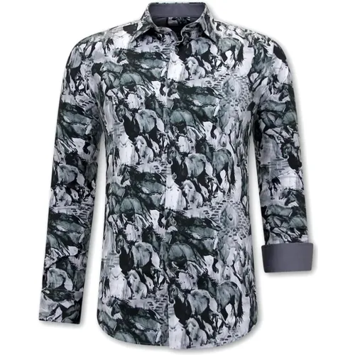 Animal Print Slim Fit Shirt Men - 3119 , male, Sizes: L, M, XL - Gentile Bellini - Modalova