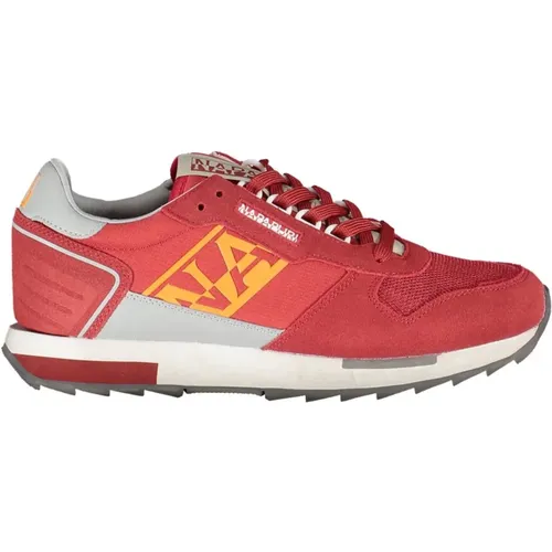 Roter Polyester Sneaker mit Kontrastdetails , Herren, Größe: 45 EU - Napapijri - Modalova