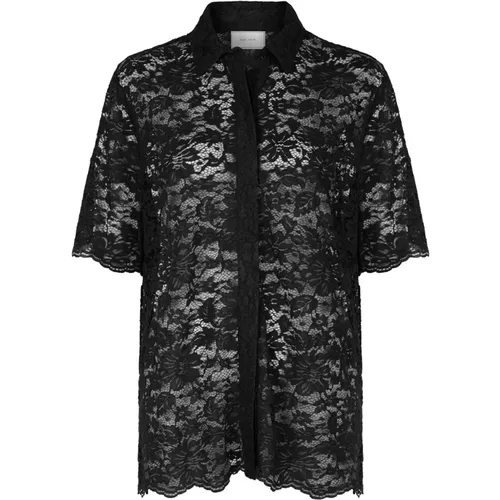 Lace Blouse with Short Sleeves , female, Sizes: 2XL, L, XL, XS, M, S - NEO NOIR - Modalova