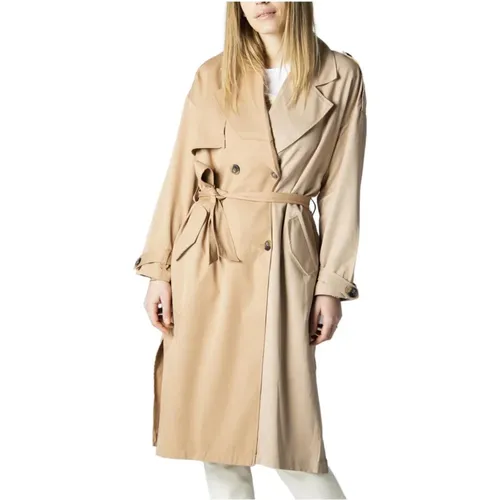 Lapel Collar Coat - 100% Polyester , female, Sizes: L - Only - Modalova