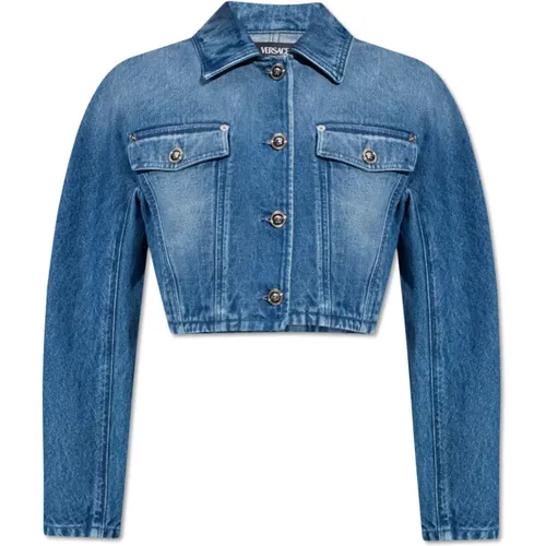 Denim jacket , female, Sizes: S, 2XS, XS - Versace - Modalova