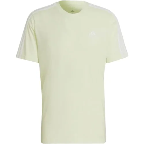 Essential 3-Stripes Lime T-Shirt , Herren, Größe: S - Adidas - Modalova