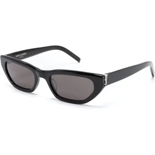 Schwarze Sonnenbrille mit Zubehör - Saint Laurent - Modalova
