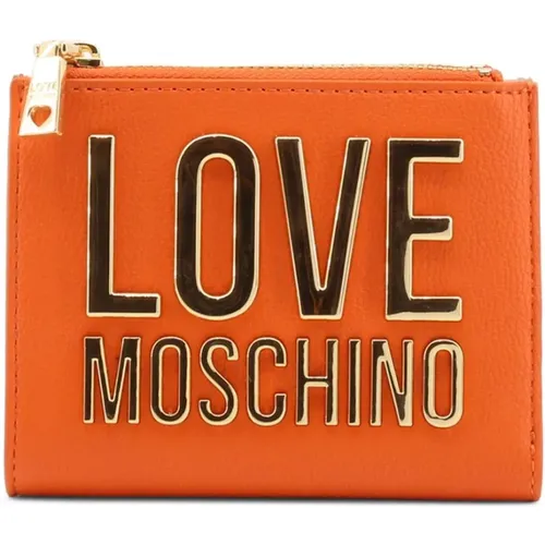 Metallic Fastening Wallet with Credit Card Holder , female, Sizes: ONE SIZE - Love Moschino - Modalova