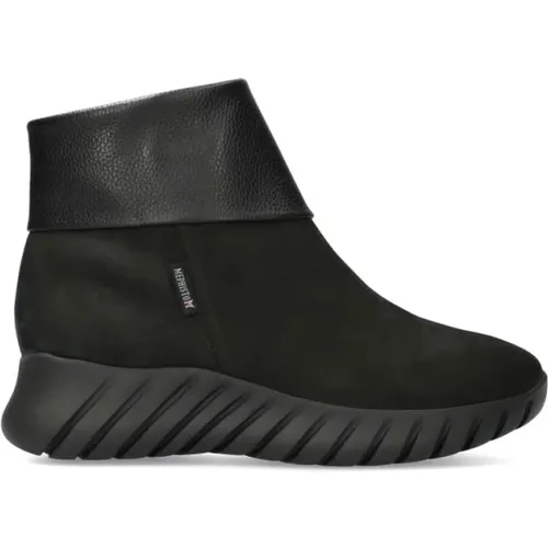 Schwarzer Damen Stiefelette - Wildleder , Damen, Größe: 38 EU - mephisto - Modalova