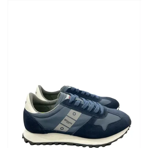 Nylon/Suede Running Shoes , male, Sizes: 7 UK, 6 UK, 8 UK - Blauer - Modalova