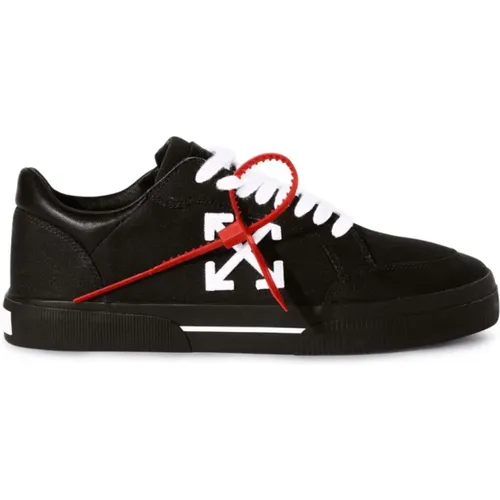 Schwarze Schnürschuhe mit Flacher Sohle , Herren, Größe: 40 EU - Off White - Modalova