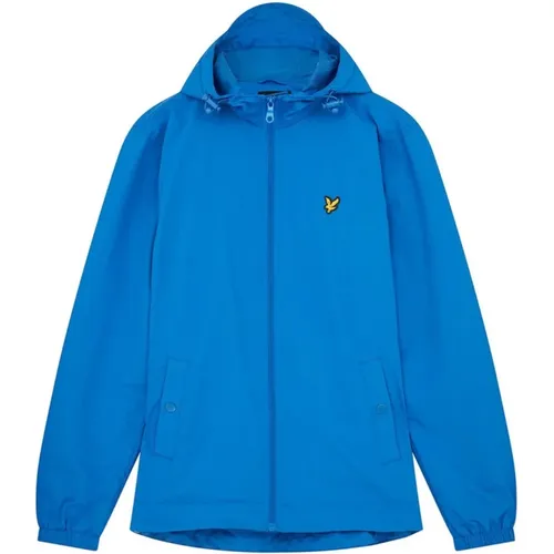 Blaue Reißverschluss Kapuzenjacke Frühling/Sommer 2024 , Herren, Größe: XL - Lyle & Scott - Modalova