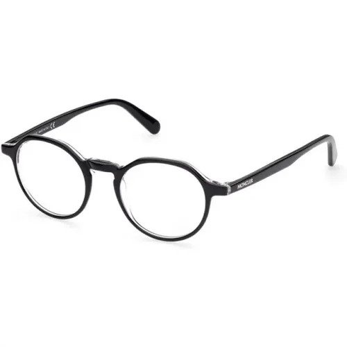 Schwarze/Kristall Brille , Damen, Größe: 47 MM - Moncler - Modalova