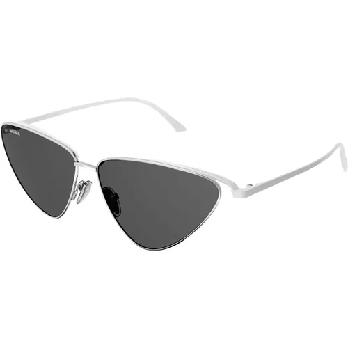 Silver/Grey Sunglasses , female, Sizes: 60 MM - Balenciaga - Modalova