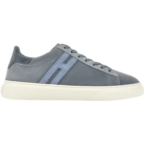 Light Suede Sneakers with H Detail , male, Sizes: 5 1/2 UK, 9 UK, 9 1/2 UK, 8 UK, 6 1/2 UK, 8 1/2 UK, 7 1/2 UK, 7 UK - Hogan - Modalova