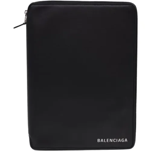 Gebrauchte Schwarze Lederbrieftasche - Balenciaga Vintage - Modalova