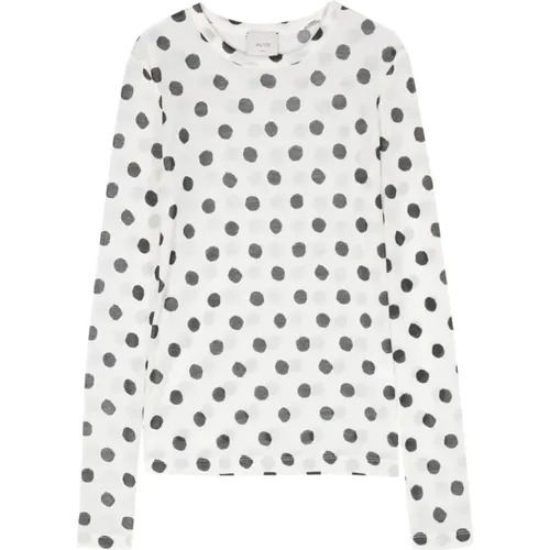 Polka Dot Print T-shirt and Polo , female, Sizes: 2XS - Alysi - Modalova