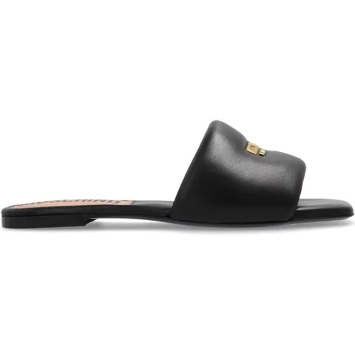 Leder slides , Damen, Größe: 36 EU - Moschino - Modalova