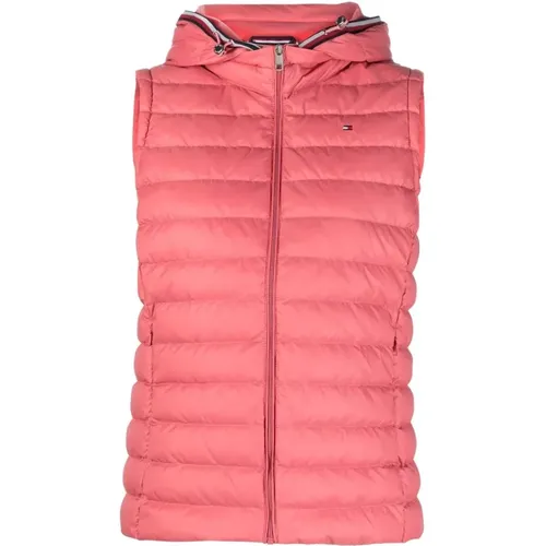 Rosa Nylon Damenweste , Damen, Größe: L - Tommy Hilfiger - Modalova