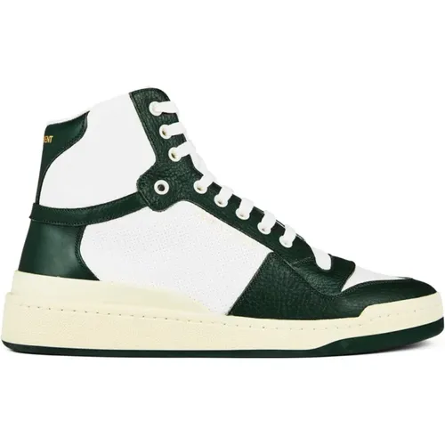 Vintage Logo Mid-Top Sneakers , male, Sizes: 9 UK - Saint Laurent - Modalova