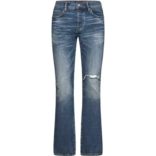 Indigo Blaue Ripped Denim Jeans , Herren, Größe: W36 - Purple Brand - Modalova