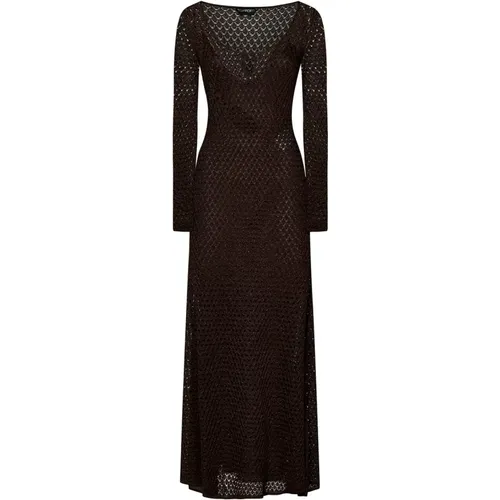 Openwork Lurex Knit Dress , female, Sizes: XS - Tom Ford - Modalova