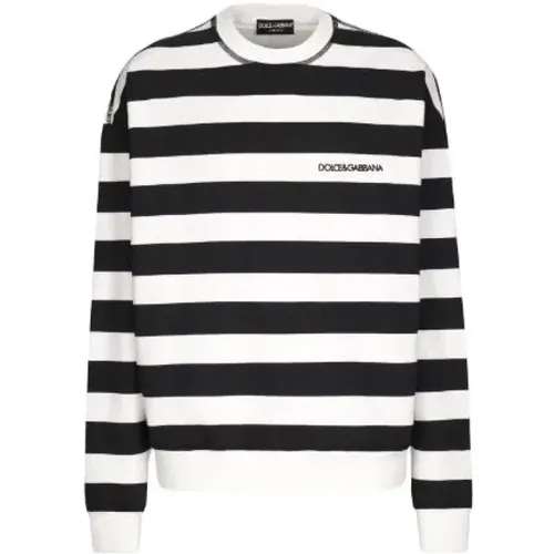 Gestreifter Print Sweatshirt , Herren, Größe: S - Dolce & Gabbana - Modalova