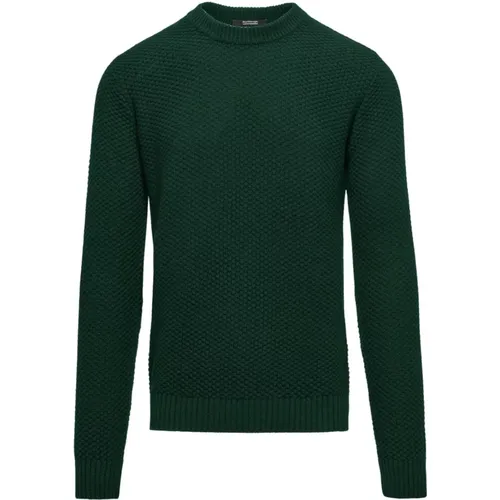 Cotton-Wool Knit Round Neck Pullover , male, Sizes: 2XL, L, M, S - BomBoogie - Modalova