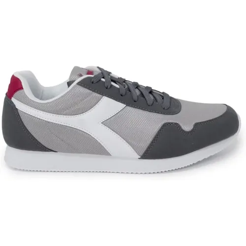 Graue Sportliche Schnürschuhe Gummisohle , Herren, Größe: 45 EU - Diadora - Modalova