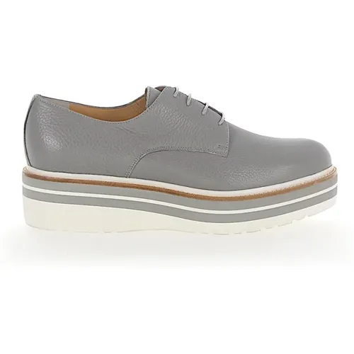Light Grey Hirschleder Lace-up Shoes , female, Sizes: 5 1/2 UK - Truman's - Modalova