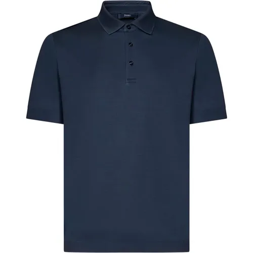 Navy Polo Shirt for Men , male, Sizes: L, XL, M, 4XL, 5XL, S - Herno - Modalova