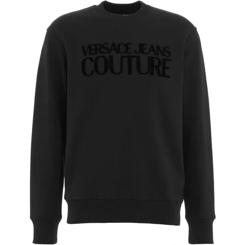 Schwarzer Herrenpullover, Stilvoll und Bequem , Herren, Größe: L - Versace Jeans Couture - Modalova