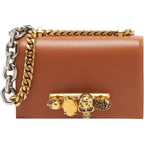 Braune Mini Jewelled Satchel Tasche - alexander mcqueen - Modalova