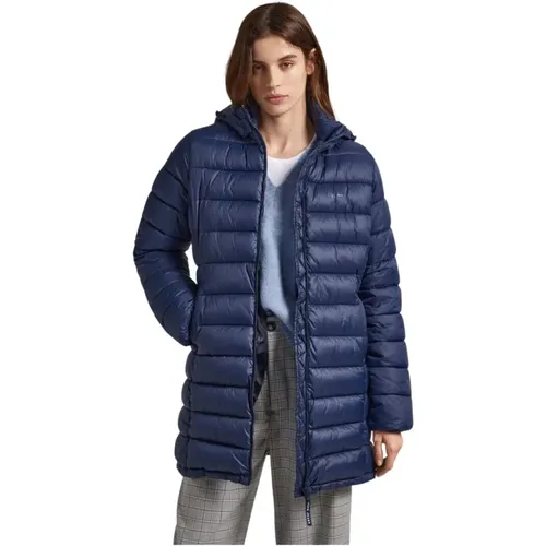 Lange Gesteppte Plumífero Jacke - L , Damen, Größe: XL - Pepe Jeans - Modalova