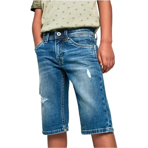 Schmale Bermuda Denim Shorts mit Stretch - Pepe Jeans - Modalova