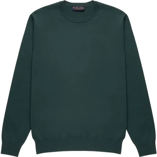 Pullover mit Rundhalsausschnitt,Blauer Baumwollpullover,Brauner Baumwollpullover,Weiße Baumwollpullover - Brooks Brothers - Modalova