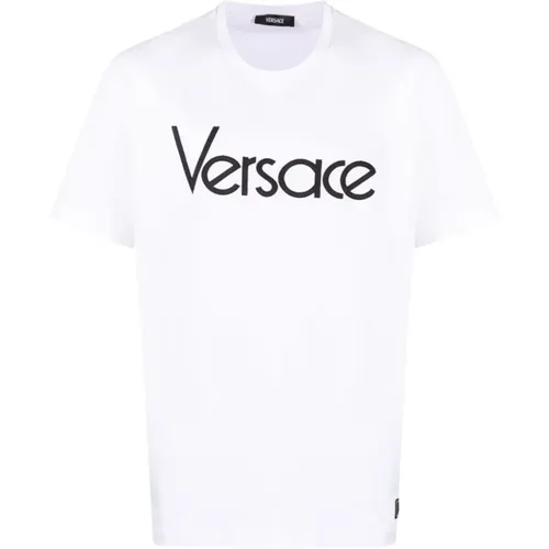 Tribute` Embroidery T-Shirt , male, Sizes: M, S, XL, L - Versace - Modalova