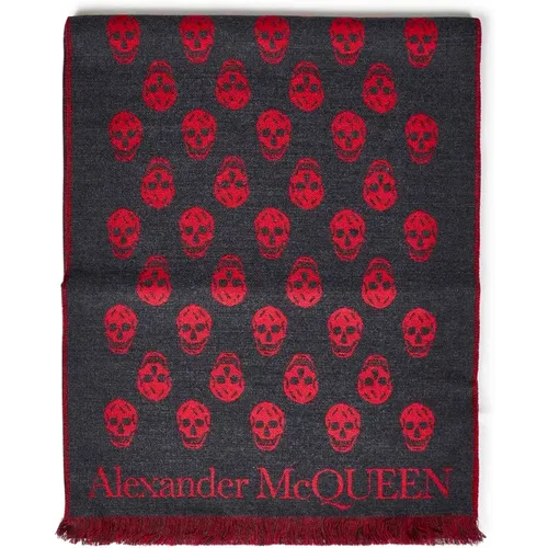 Red Skull Scarf Stylish Accessory , male, Sizes: ONE SIZE - alexander mcqueen - Modalova