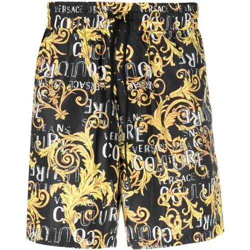 Classic Pattern Drawstring Shorts , male, Sizes: S - Versace Jeans Couture - Modalova