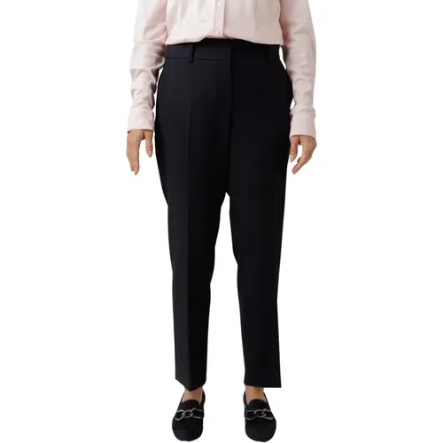 Navy Straight Leg Pants , female, Sizes: 2XL, 3XL, L - Windsor - Modalova