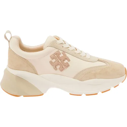 Low Top Lace-Up Sneakers with Almond Toe , female, Sizes: 4 UK, 3 UK - TORY BURCH - Modalova