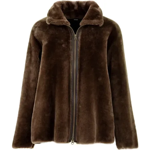 Front Zip Closure with Fur , female, Sizes: S, XS - Aspesi - Modalova