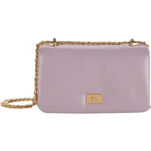 Ai23-24 Small Puffy Bag with Soft Berry Shoulder Strap , female, Sizes: ONE SIZE - Elisabetta Franchi - Modalova