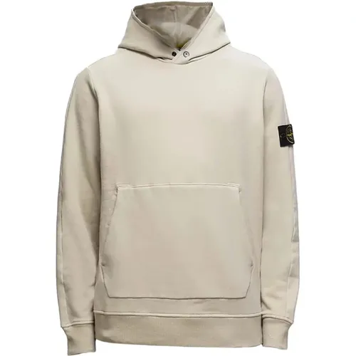 Cremefarbener Kapuzenpullover aus Baumwolle - Stone Island - Modalova