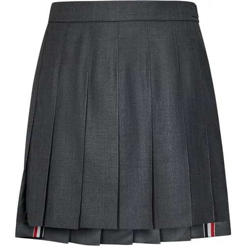 Grey Wool Pleated Skirt , female, Sizes: S - Thom Browne - Modalova